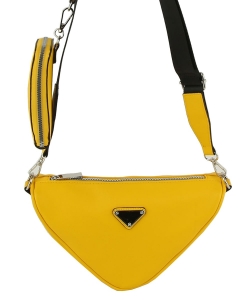 Fashion Triangle 2-in-1 Crossbody Bag LHU467 YELLOW